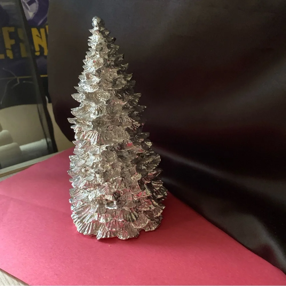 Silver Textured Christmas Tree Christmas Ornament